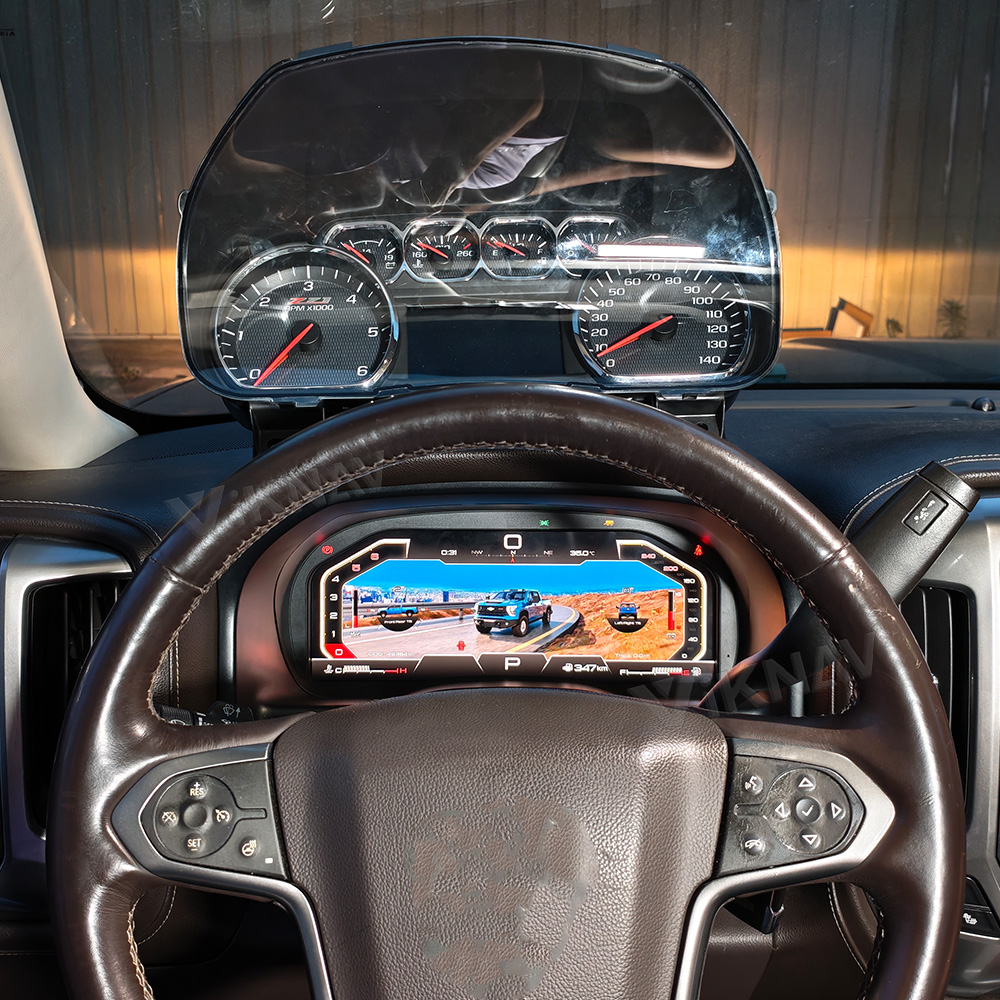 Viknav 15.6 inch Touch Screen Android Car Radio For Chevrolet Silverado GMC SIERRA 2014-2018 Wireless Carplay GPS Navigation With 13 Inch Car Digital Cluster