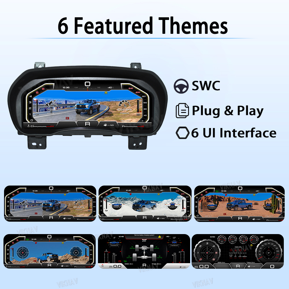 Viknav 15.6 inch Touch Screen Android Car Radio For Chevrolet Silverado GMC SIERRA 2014-2018 Wireless Carplay GPS Navigation With 13 Inch Car Digital Cluster