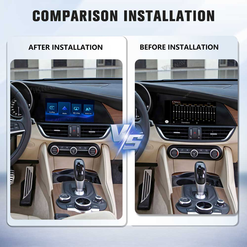 Viknav Linux System Decoder Box for Alfa Giulia Stelvio 2017-2019 Upgrade Interface Wireless Carplay Android Auto Decoding Box Autolink Airplay
