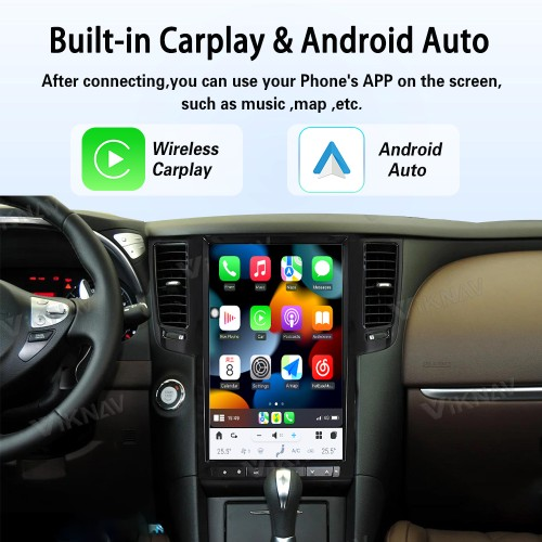 Viknav 13.6 Inch Car Radio For Infiniti FX35 2009-2013 Multimedia Player GPS Carplay 4G WIFI Head Unit Stereo Receiver