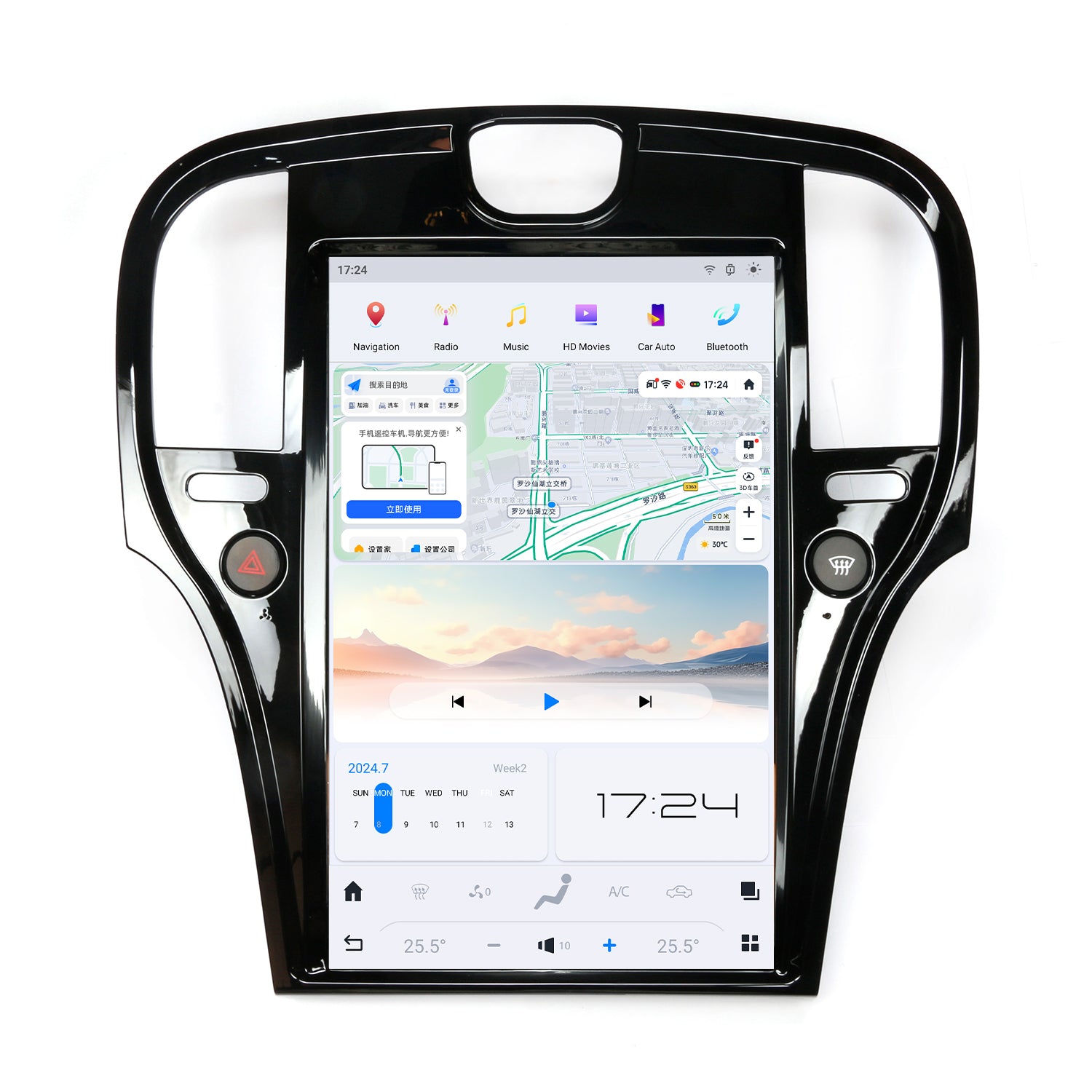 VIKNAV 14.4 Inch Android Car Radio For Chrysler 300 300c 300s 2011-2020 Auto Stereo Infotainment System Screen Upgrade (128GB)