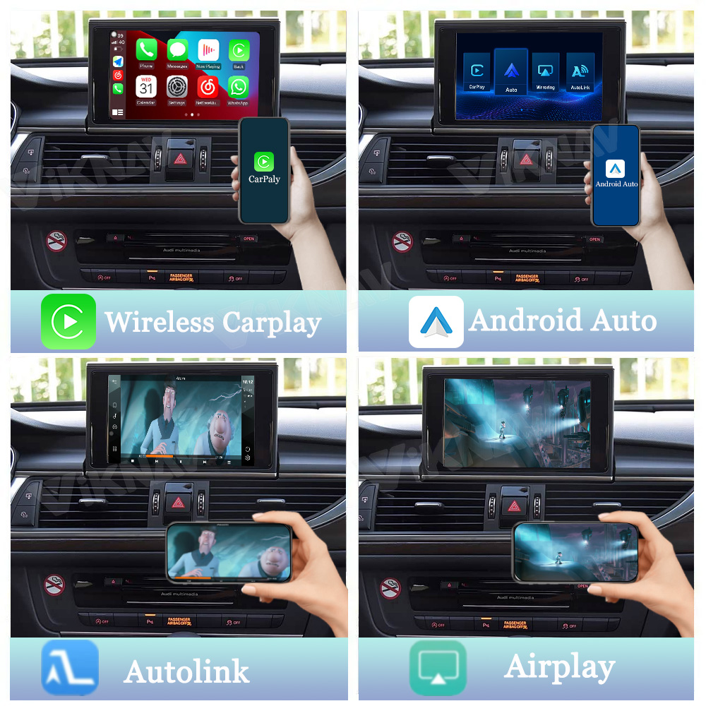 Viknav Linux System Decoder Box for AUDI A1 A4 A5 A6 A7 2009-2018 Upgrade Interface Wireless Carplay Android Auto Decoding Box Autolink Airplay