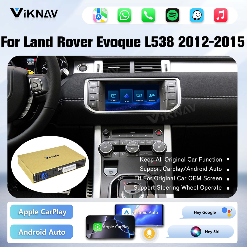 Viknav Linux System Decoder Box For Land Rover Evoque L538 2012-2018 OEM Harman Bosch System Wireless Carplay Android Auto Upgrade Interface Decoder Box Autolink Airplay