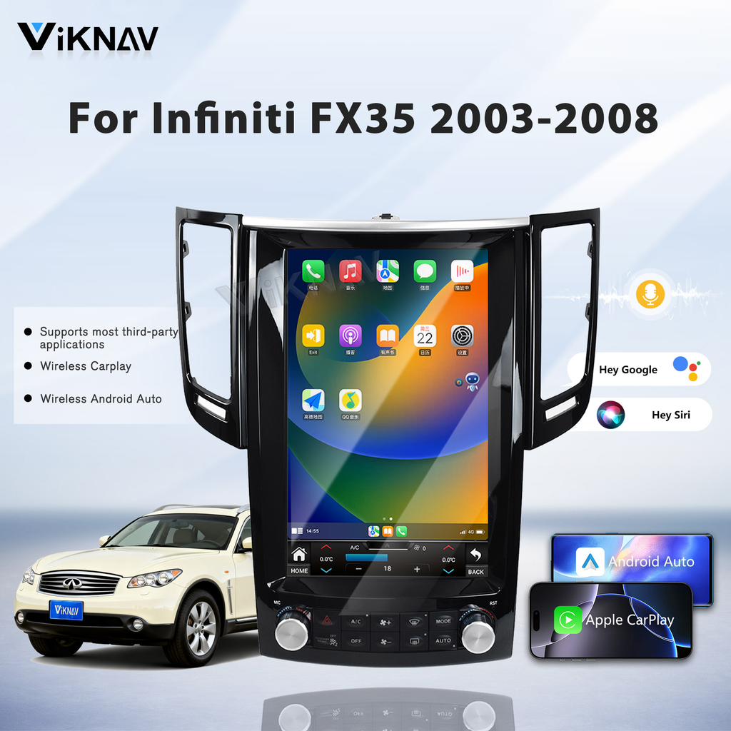 Viknav Android 12.1 inch Car Stereo For Infiniti FX35 2003-2008 Wireless CarPlay & Android Auto GPS Navigation Head Unit