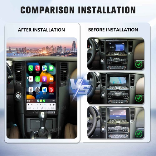 Viknav 13.6 Inch Car Radio For Infiniti FX35 2009-2013 Multimedia Player GPS Carplay 4G WIFI Head Unit Stereo Receiver