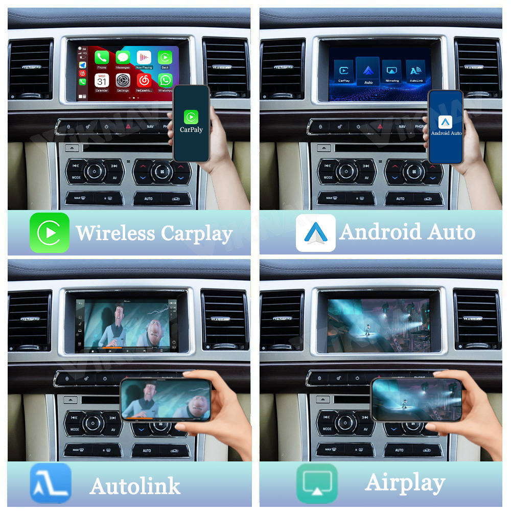 Viknav Linux System Decoder Box For Jaguar XF 2012-2018 OEM Bosch System Upgrade Interface Wireless Carplay Android Auto Decoder Box Autolink Airplay