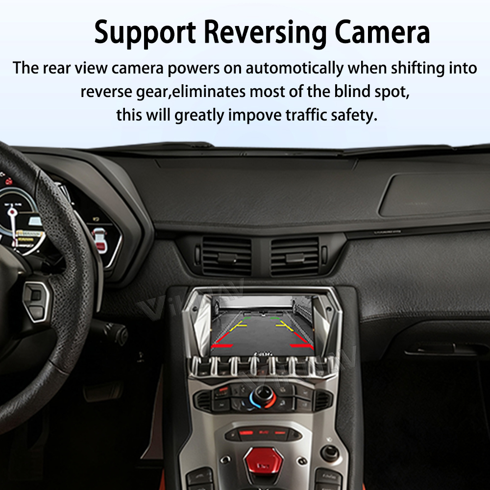 Viknav Linux System Decoder Box for Lamborghini Huracán Aventador 2011-2018 Vantage Upgrade Interface Wireless Carplay Android Auto Decoding Box Autolink Airplay