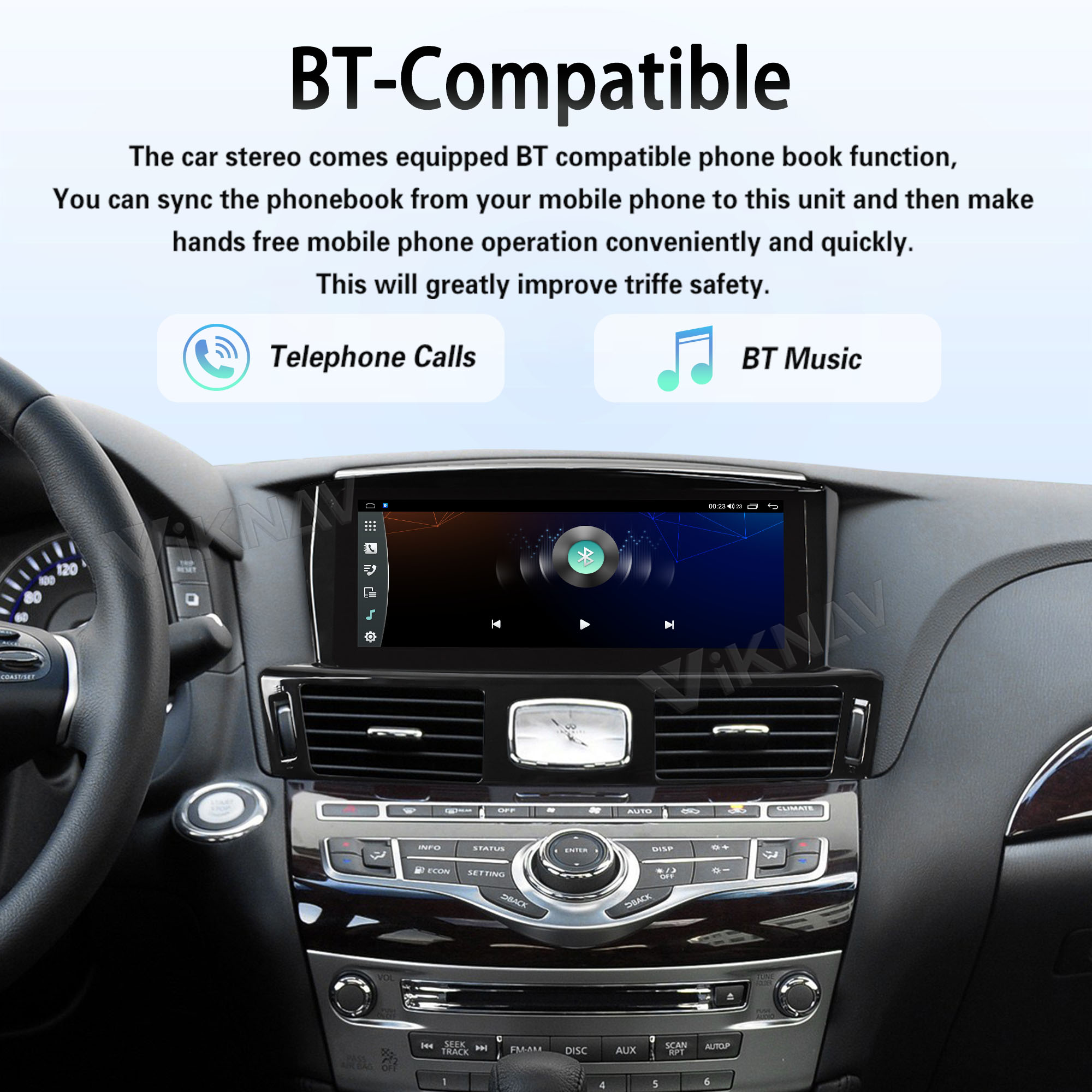 Viknav Android 10.25 inch Car Stereo For Infiniti Q70L/M25/M35/2013-2017 Wireless CarPlay & Android Auto GPS Navigation Head Unit