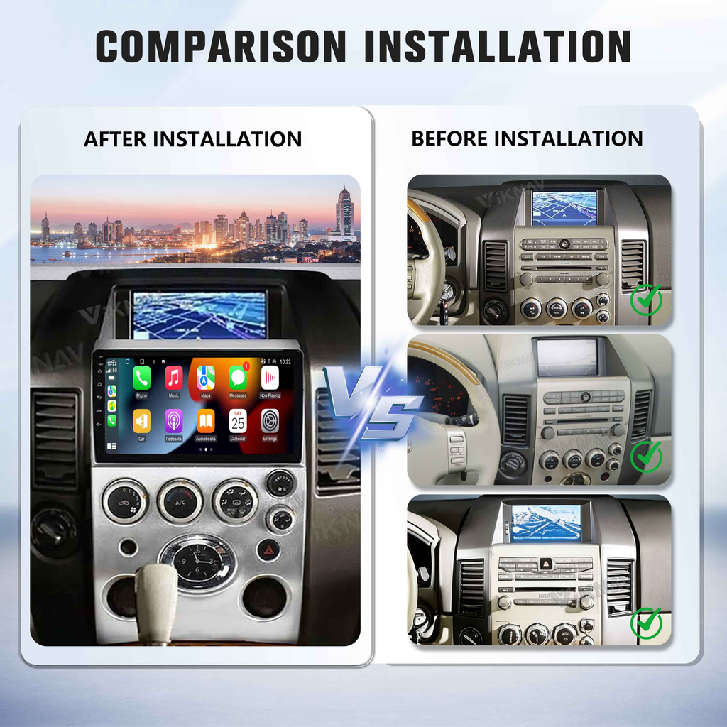 Viknav Android 9 inch Car Stereo For Infiniti QX56 2004-2009 Wireless CarPlay & Android Auto GPS Navigation Head Unit