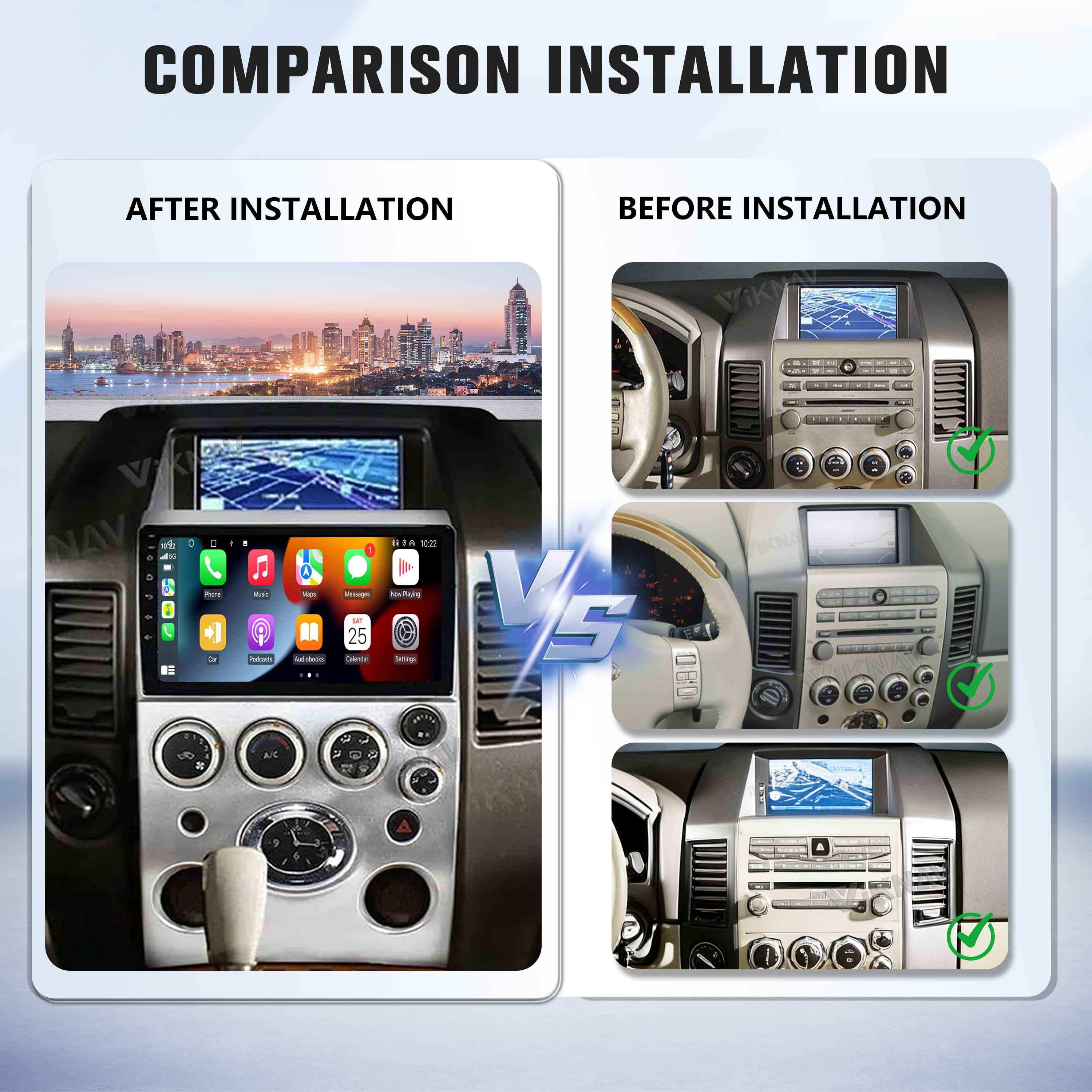 Viknav Android 9 inch Car Stereo For Infiniti QX56 2004-2009 Wireless CarPlay & Android Auto GPS Navigation Head Unit