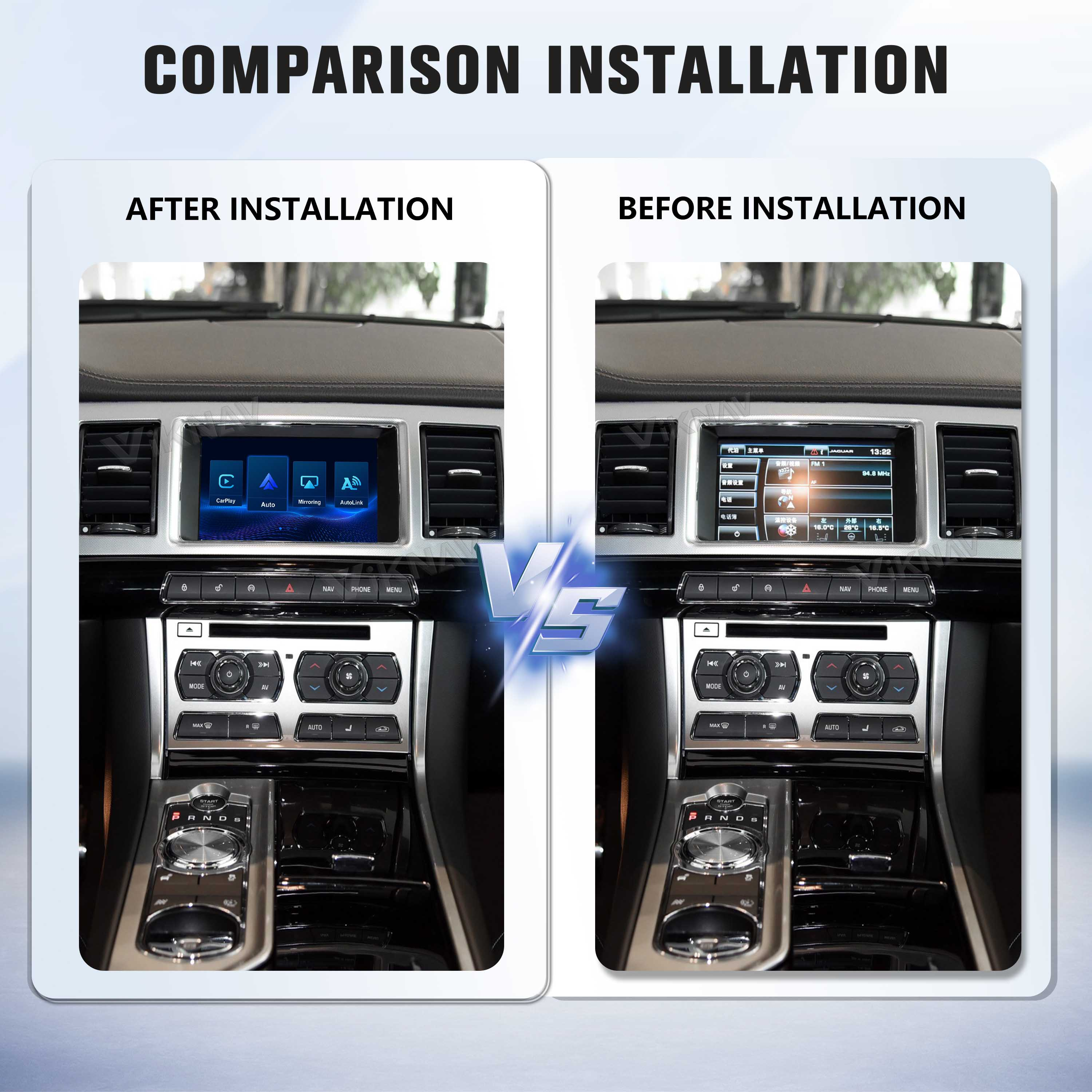 Viknav Linux System Decoder Box For Jaguar XF 2012-2018 OEM Bosch System Upgrade Interface Wireless Carplay Android Auto Decoder Box Autolink Airplay