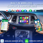 VIKNAV 8.4 Inch Android Car Radio for Dodge Charger Dodge Challenger 2015-2019 Auto Stereo Screen Upgrade Wireless Carplay GPS Navigation Multimedia Player Head Unit