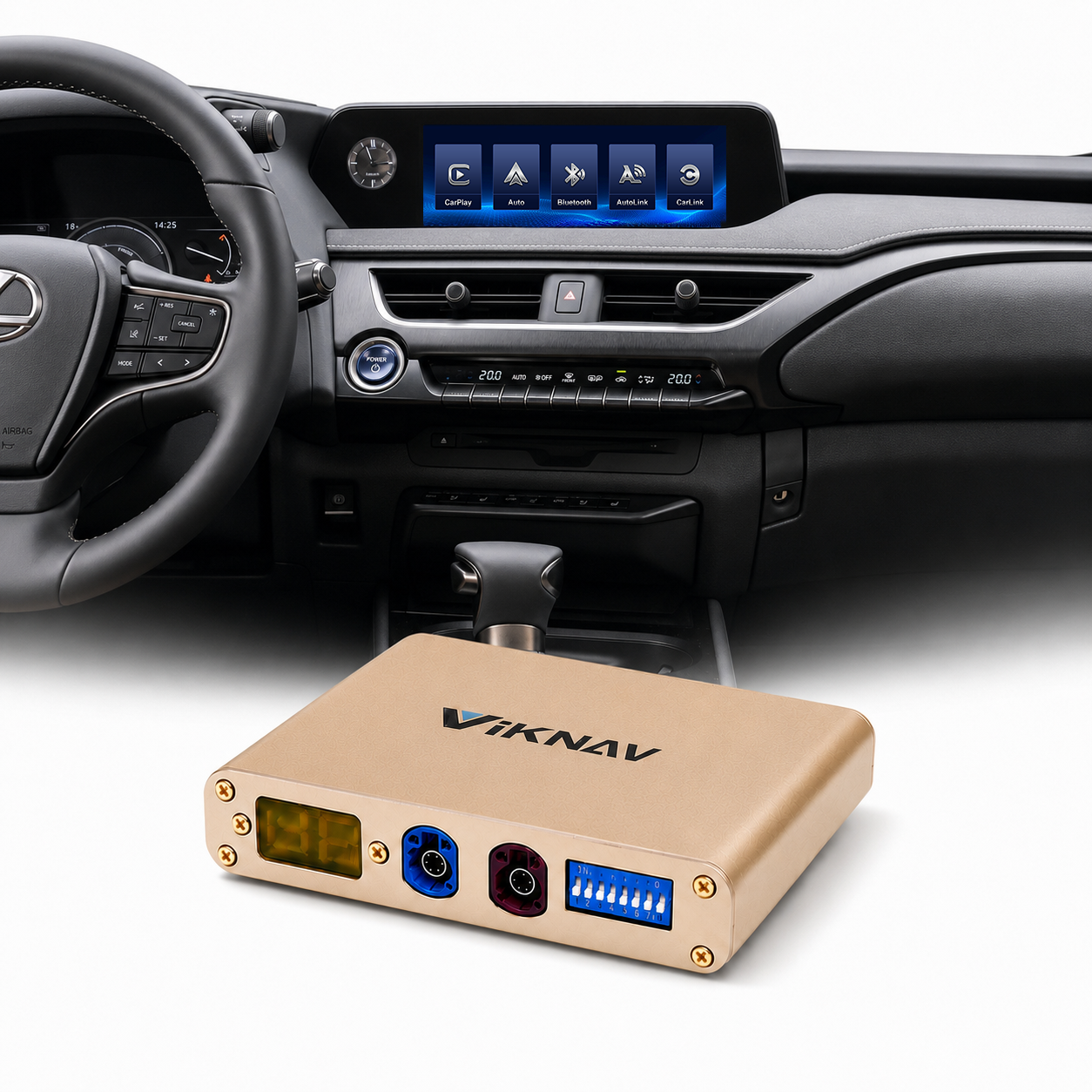 VIKNAV Wireless CarPlay Android Auto Decoder Linux Interface Box Upgrade for Lexus UX 2019-2022