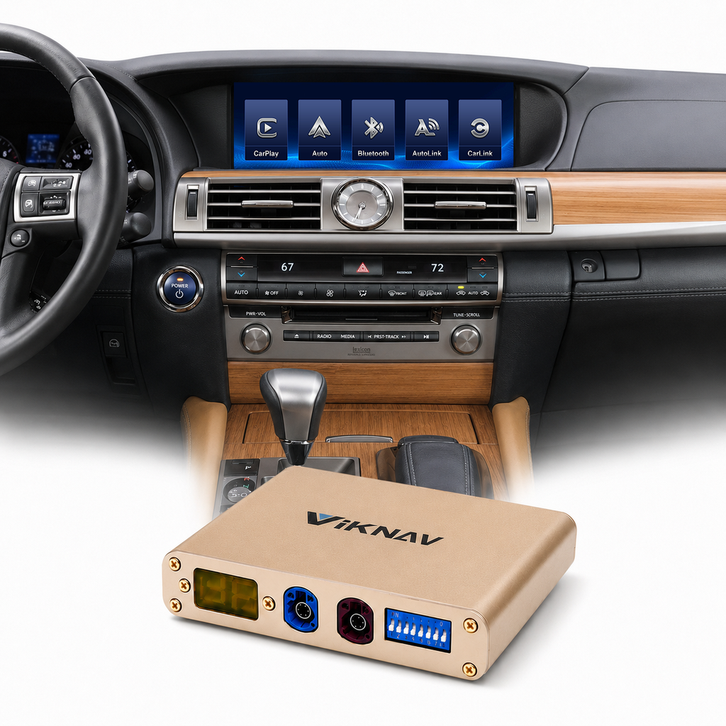 VIKNAV Wireless CarPlay Android Auto Decoder Linux Interface Box Upgrade for Lexus LS 2007-2022