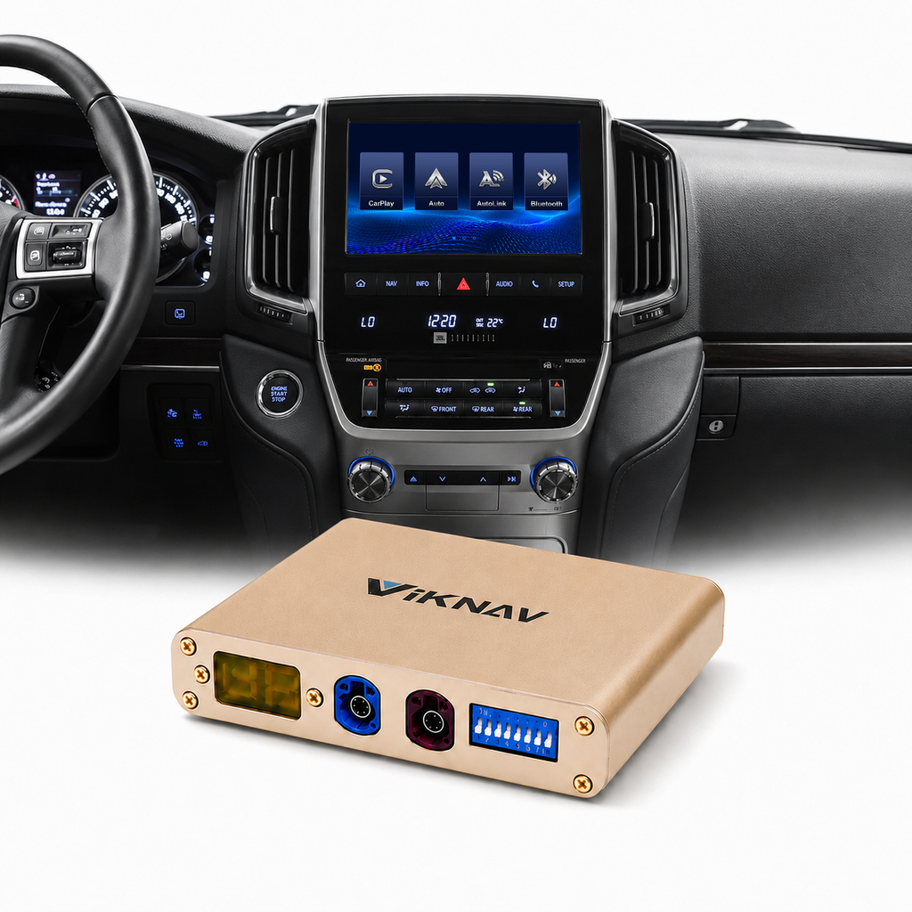 VIKNAV Wireless CarPlay Android Auto Decoder Linux Interface Box Upgrade for Toyota Land Cruiser LC200 2007–2021