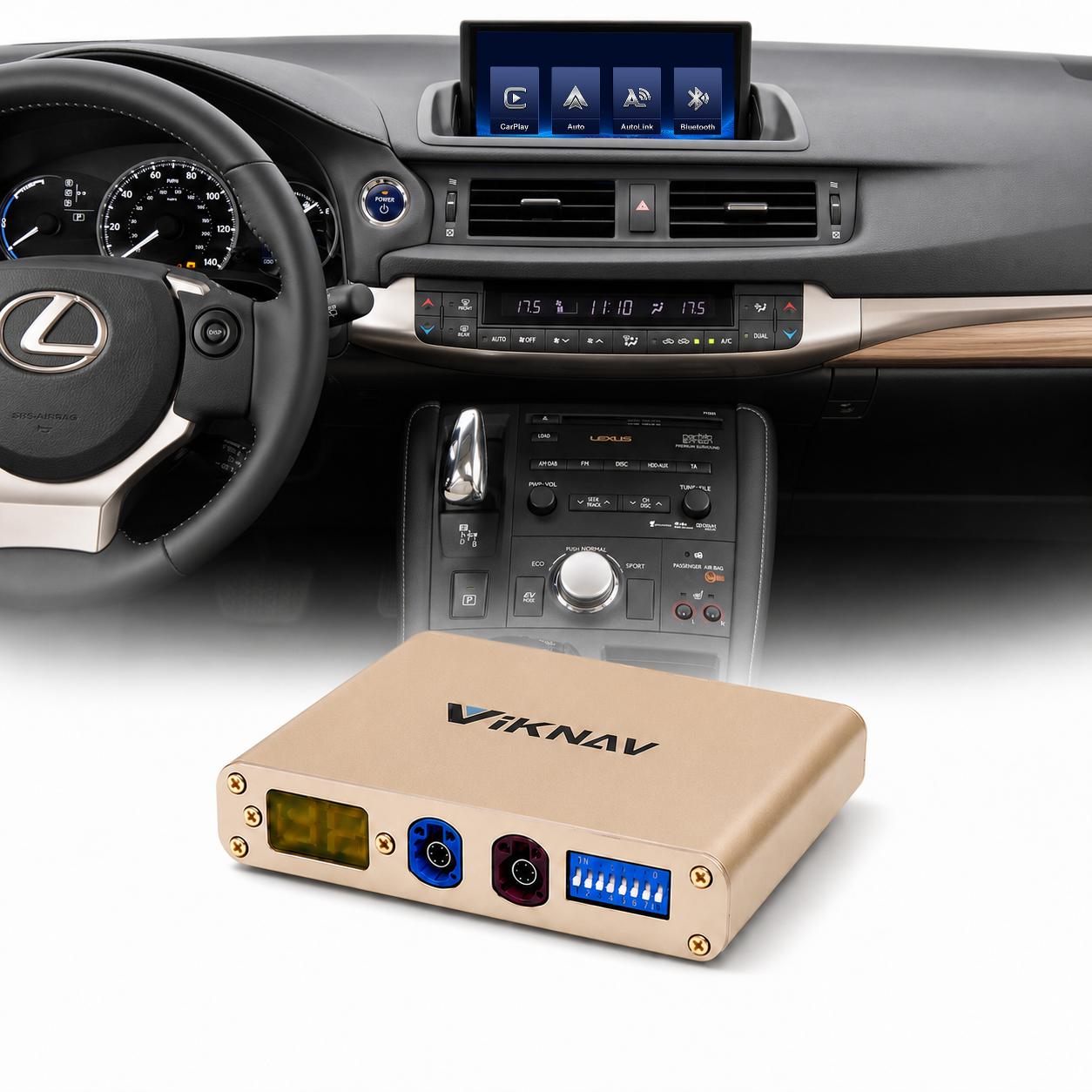 VIKNAV Wireless CarPlay Android Auto Decoder Linux Interface Box Upgrade for Lexus CT 2014–2022