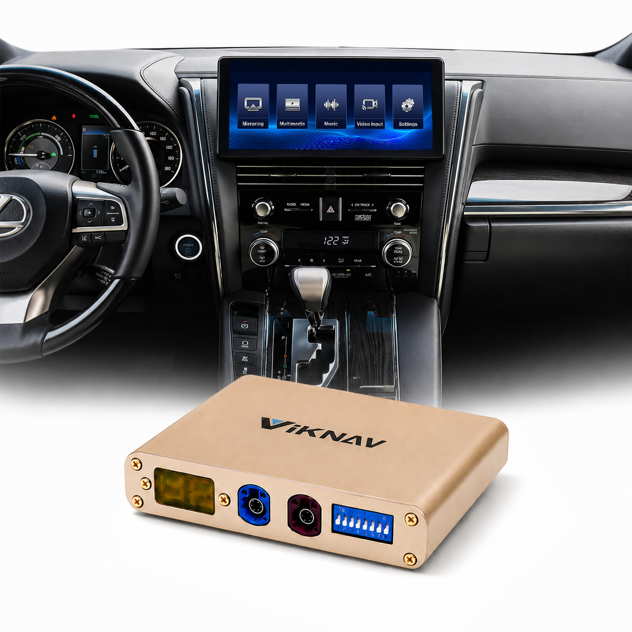 VIKNAV Wireless CarPlay Android Auto Decoder Linux Interface Box Upgrade for Lexus LM 2020-2023