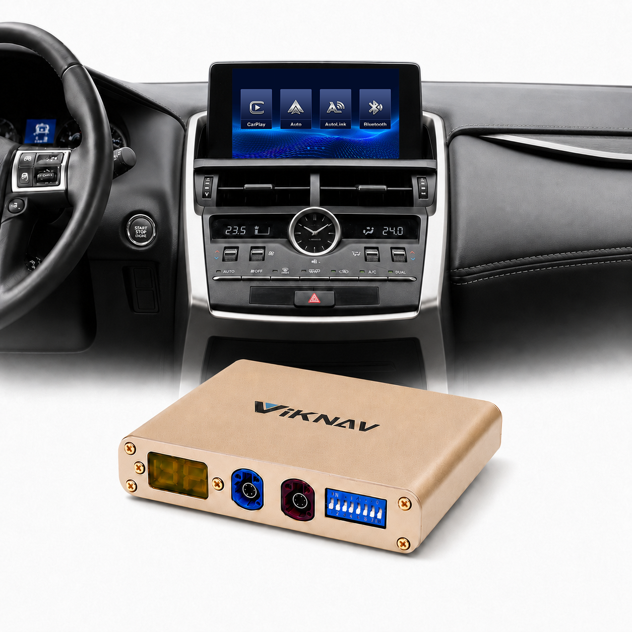 VIKNAV Wireless CarPlay Android Auto Decoder Linux Interface Box Upgrade for Lexus NX 2015–2020