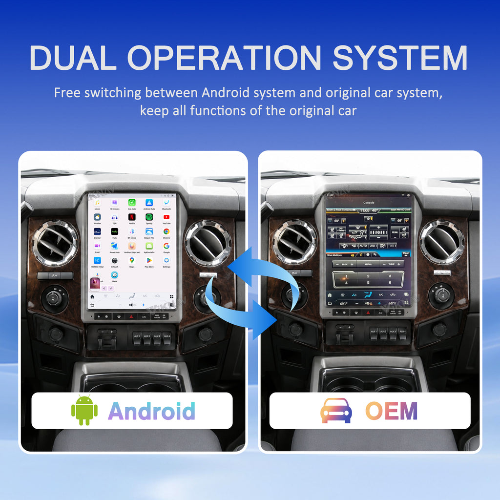 VIKNAV 12.1 Inch Android Car Radio For Ford F250/F350 2013-2014 Auto Stereo Screen Upgrade