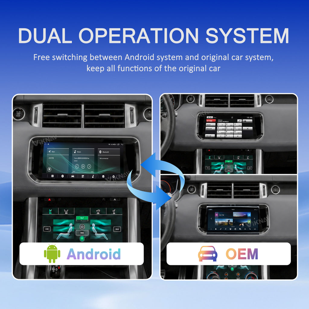 VIKNAV 10.25 Inch Android Car Radio AC panel for Land Rover Range Rover Sport L494 2013-2017 Auto Stereo Screen Upgrade Wireless Carplay GPS Navigation Multimedia Player