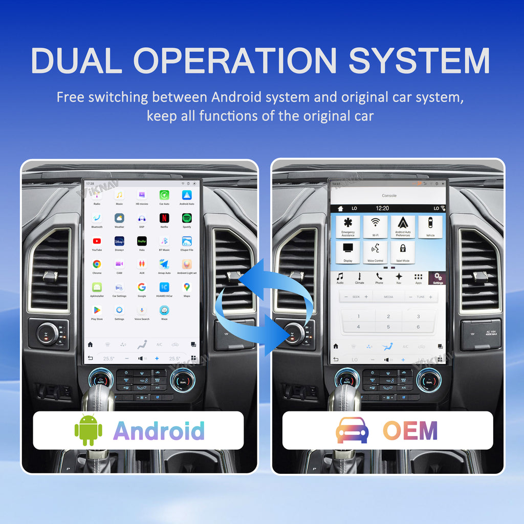 VIKNAV 17.2 Inch Android Car Radio For Ford F150 F250 F450 Raptor 2015-2020 Auto Stereo Screen Upgrade