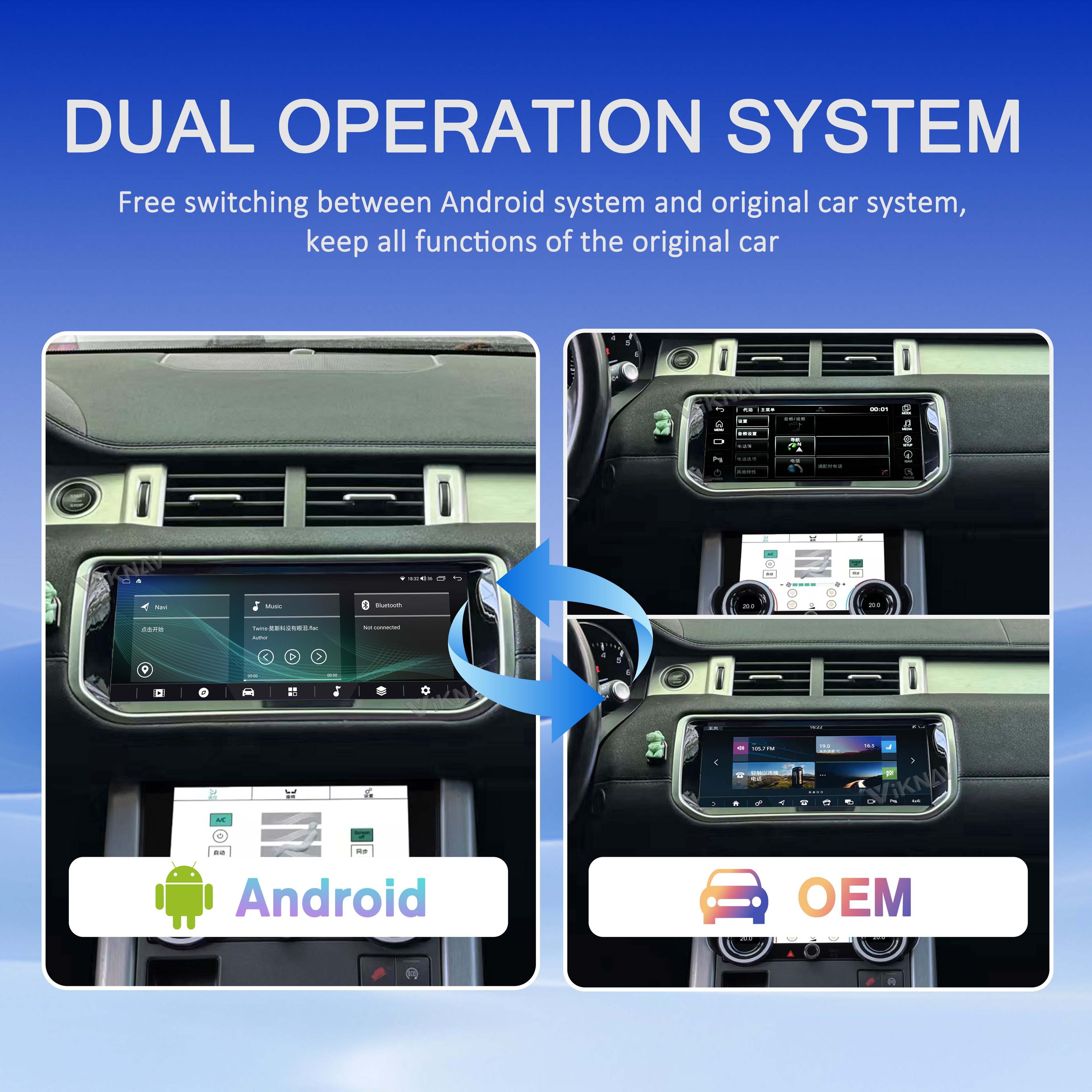 VIKNAV 10.25 Inch Android Car Radio AC panel for Land Rover Range Rover Evoque L538 2013-2017 Auto Stereo Screen Upgrade Wireless Carplay GPS Navigation Multimedia Player