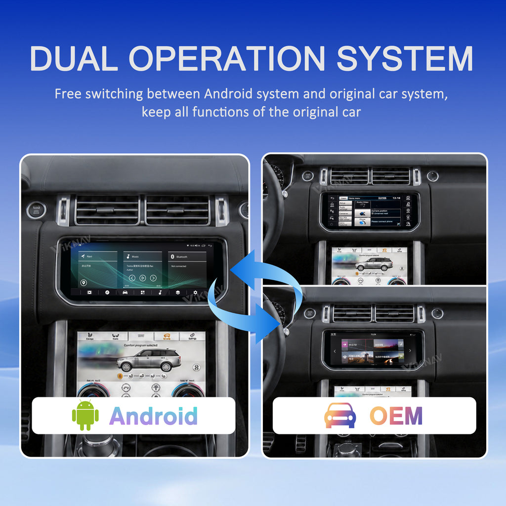 VIKNAV 10.25 Inch Android Car Radio AC panel for Land Rover Range Rover Vogue L405 2013-2017 Auto Stereo Screen Upgrade Wireless Carplay GPS Navigation Multimedia Player