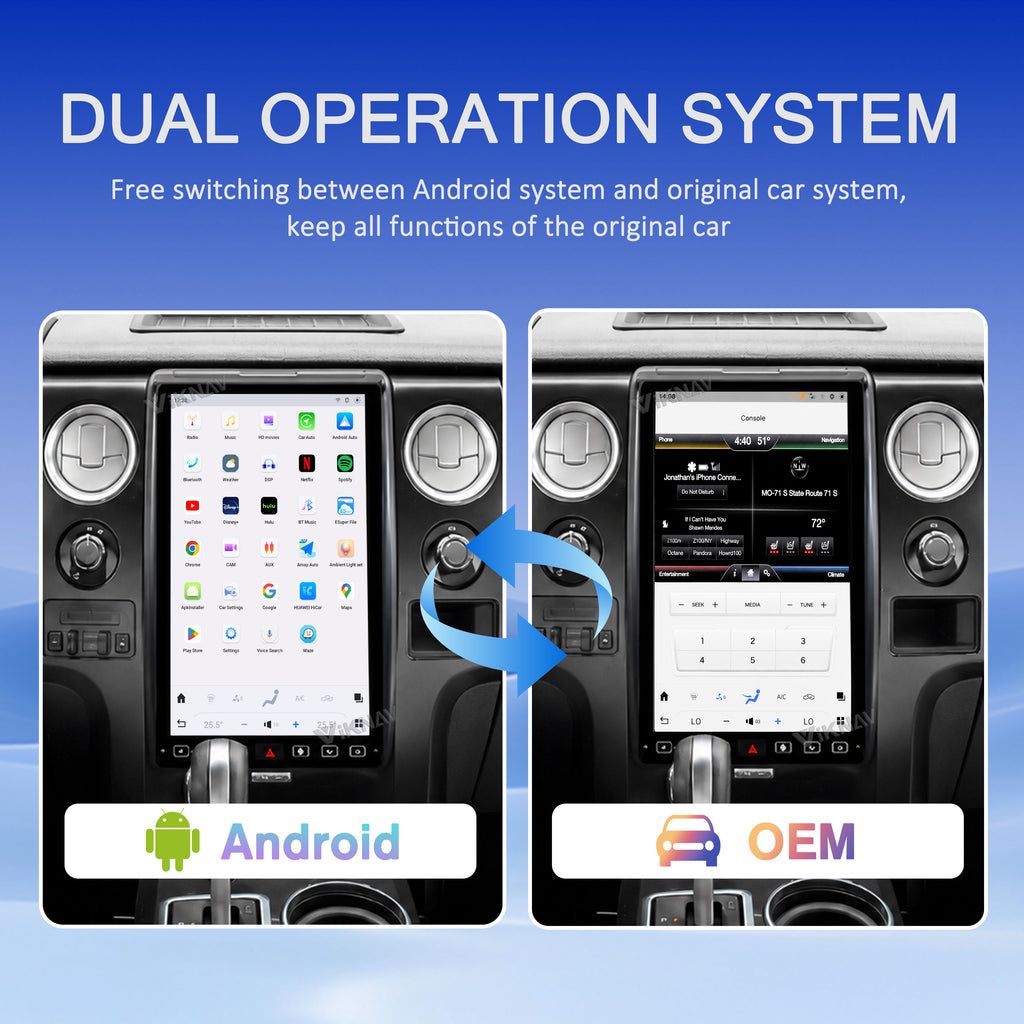 VIKNAV 14.4 Inch Android Car Radio For Ford F150 F250 F450 Raptor 2013-2014 Auto Stereo Screen Upgrade
