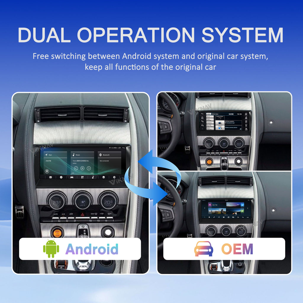 VIKNAV 10.25 Inch Android Car Radio For Jaguar F-TYPE Roadster 2013-2015 Auto Stereo Screen Upgrade Wireless Carplay GPS Navigation Multimedia Player