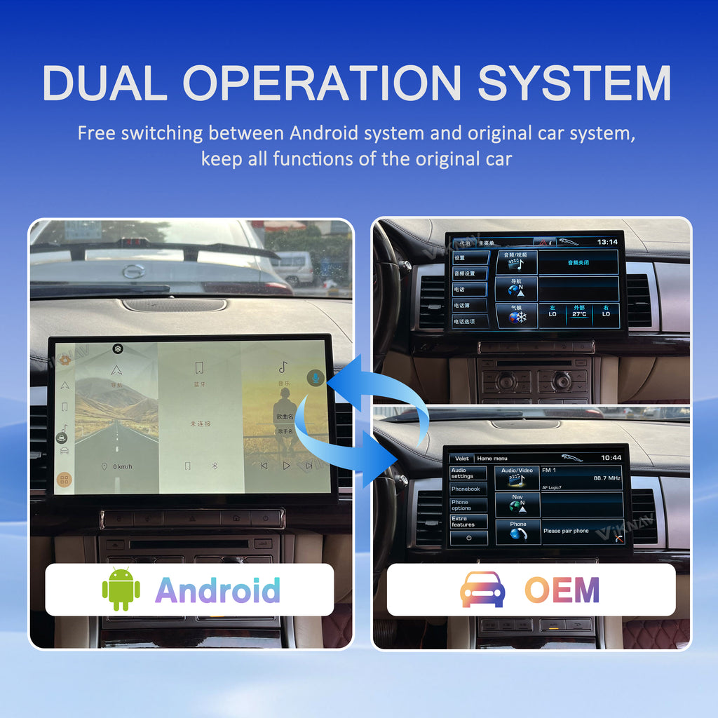 VIKNAV 13 Inch Android Car Radio For Jaguar XF 2009-2015 Auto Stereo Screen Upgrade Wireless Carplay GPS Navigation Multimedia Player