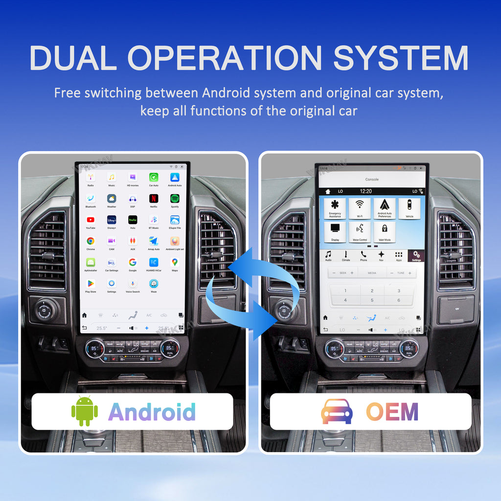 VIKNAV 17.2 Inch Android Car Radio For Ford Expedition 2015-2022 Auto Stereo Screen Upgrade