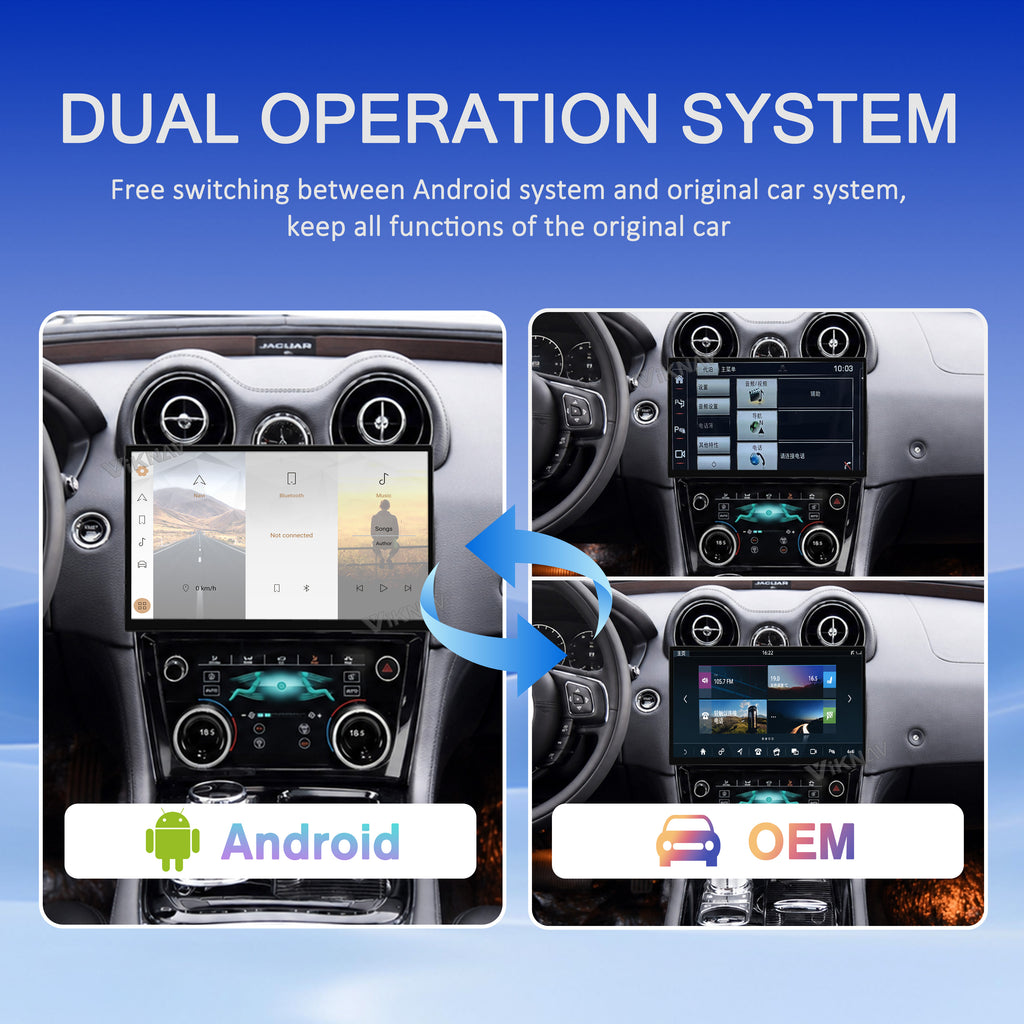 VIKNAV 13 Inch Android Car Radio AC Panel for Jaguar XJ XJL XJR 2010-2019 Auto Stereo Screen Upgrade Wireless Carplay GPS Navigation Multimedia Player