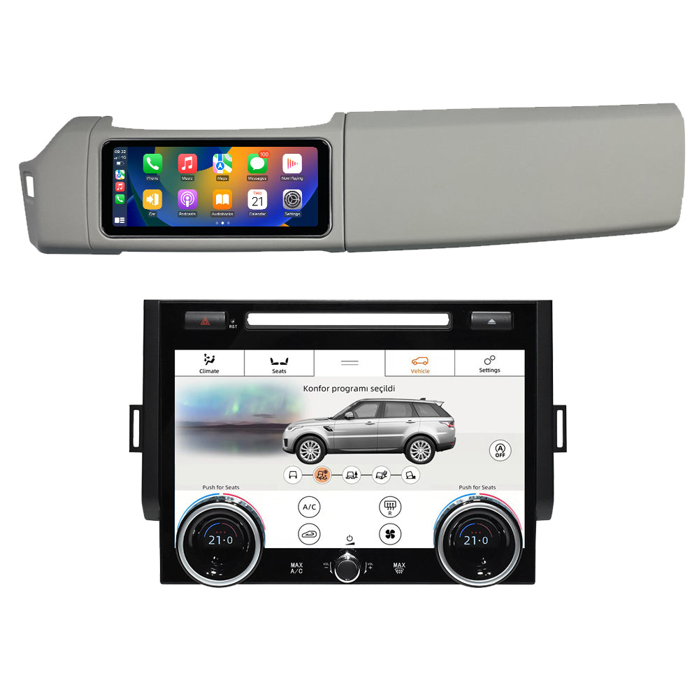 VIKNAV 12.3 Inch Android Car Radio and AC panel for Land Rover Range Rover Sport L494 2013-2017 Auto Stereo Screen Upgrade Wireless Carplay GPS Navigation Multimedia Player