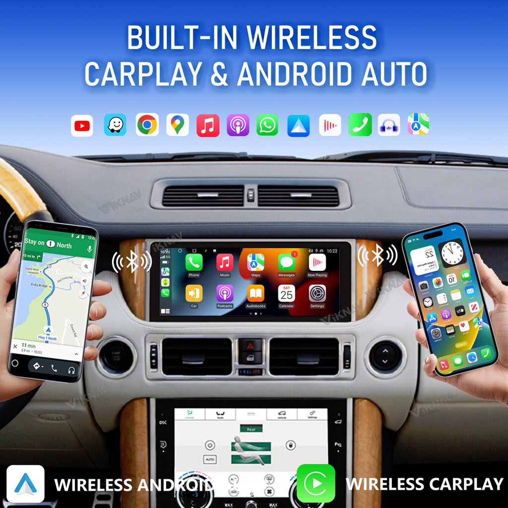 VIKNAV 10.25 Inch Android Car Radio And AC Panel For Land Rover Range Rover V8 L322 2002-2012 Auto Stereo Screen Upgrade