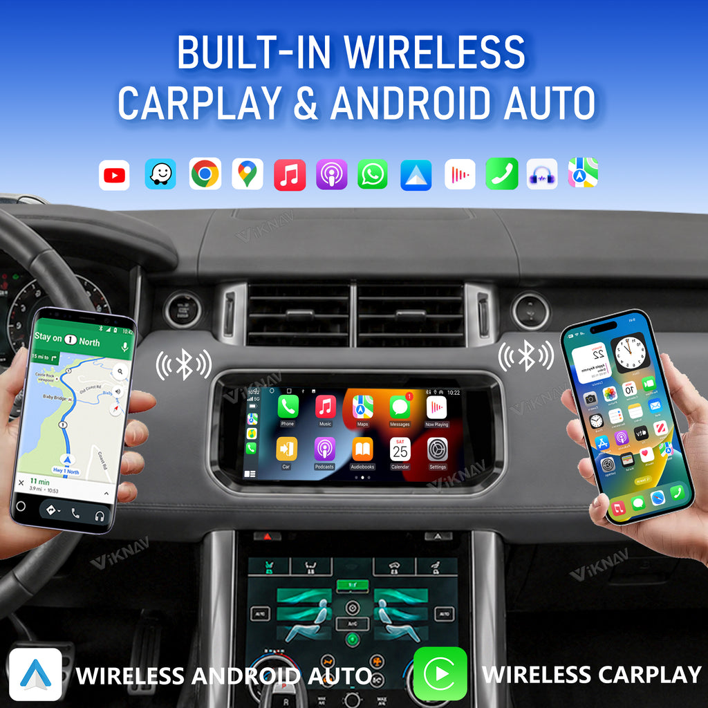 VIKNAV 10.25 Inch Android Car Radio AC panel for Land Rover Range Rover Sport L494 2013-2017 Auto Stereo Screen Upgrade Wireless Carplay GPS Navigation Multimedia Player