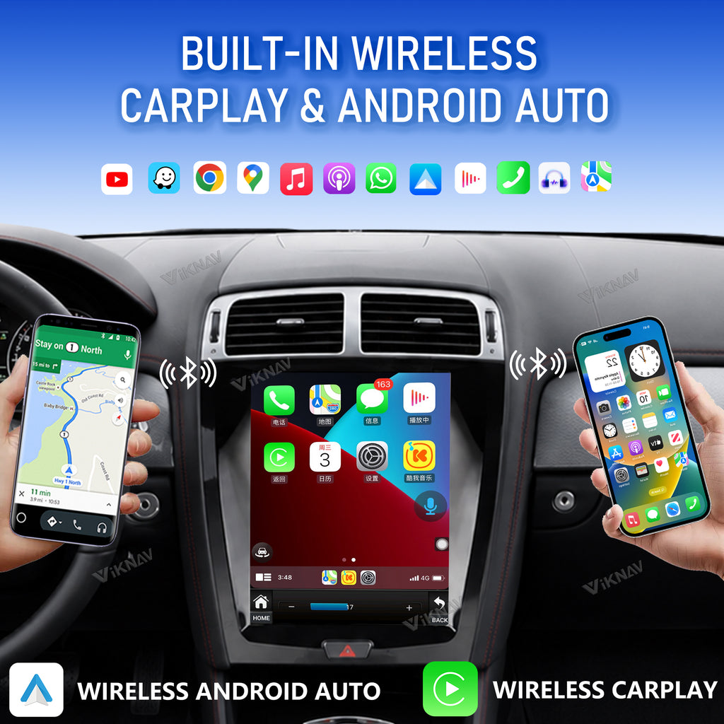 VIKNAV 12.3 Inch Android Car Radio For Jaguar XK 2006-2013 Auto Stereo Screen Upgrade Wireless Carplay GPS Navigation Multimedia Player