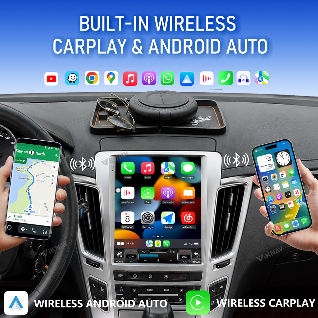 VIKNAV 9.7 Inch Android Car Radio For Cadillac CTS 2008-2013 Auto Stereo Screen Upgrade Wireless Carplay GPS Navigation Multimedia Player