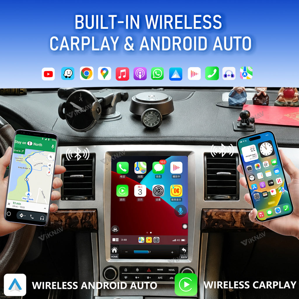 VIKNAV 9.7 Inch Android Car Radio For Jaguar XF 2008-2015 Auto Stereo Screen Upgrade Wireless Carplay GPS Navigation Multimedia Player