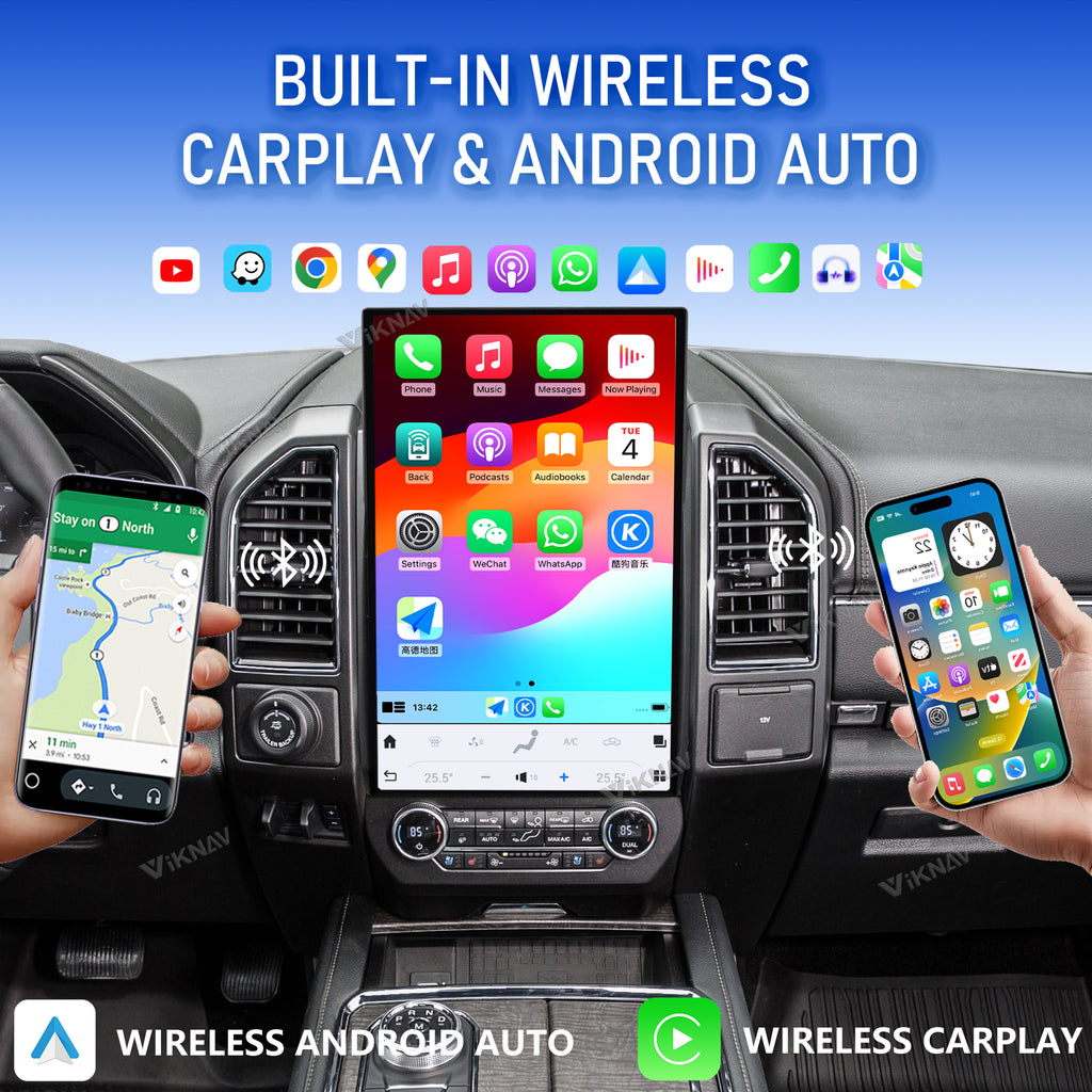 VIKNAV 17.2 Inch Android Car Radio For Ford Expedition 2015-2022 Auto Stereo Screen Upgrade