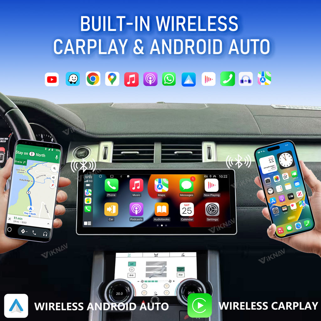 VIKNAV 12.3 Inch Android Car Radio AC panel for Land Rover Range Rover Evoque L538 2013-2017 Auto Stereo Screen Upgrade Wireless Carplay GPS Navigation Multimedia Player