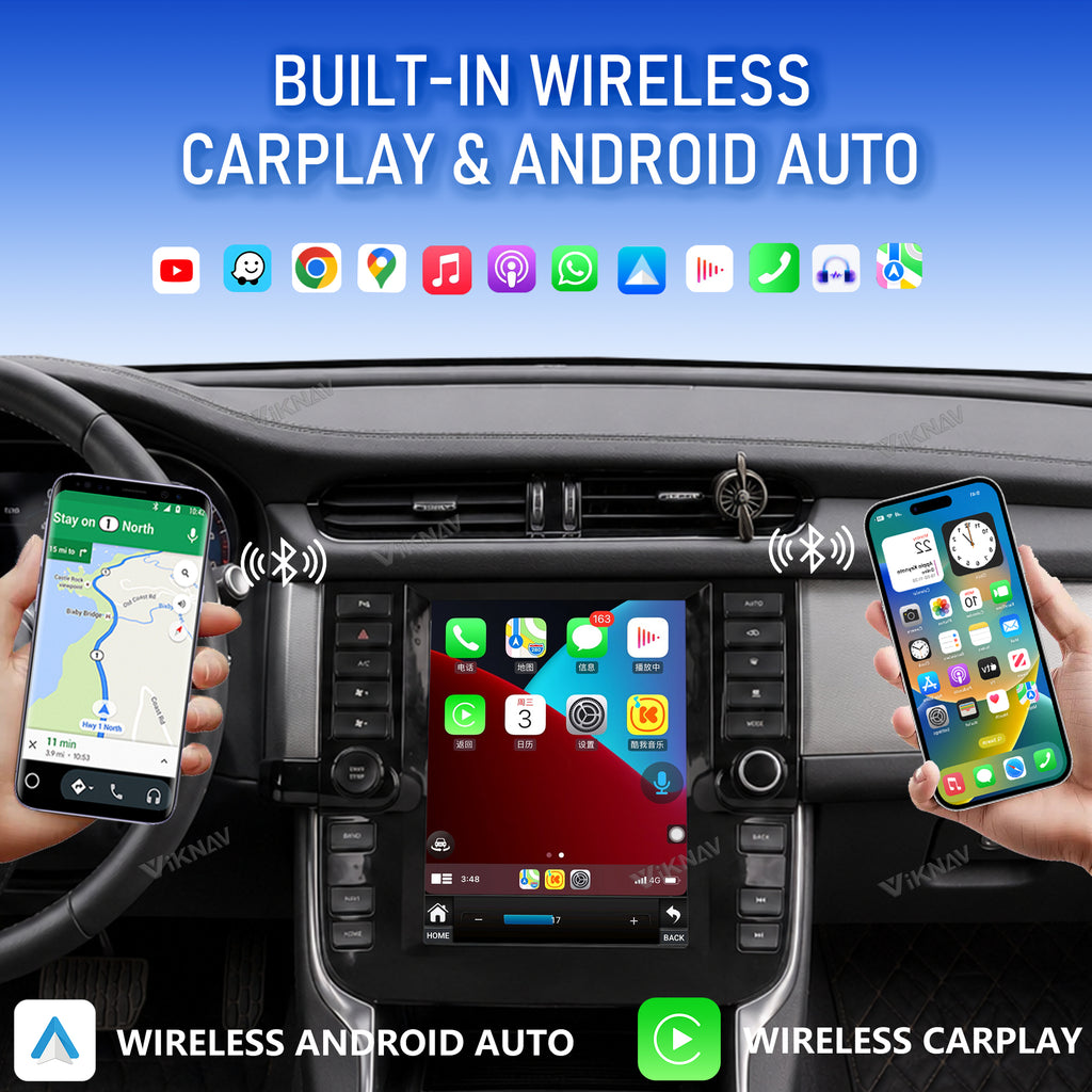 VIKNAV 9.7 Inch Android Car Radio For Jaguar XF 2016-2019 Auto Stereo Screen Upgrade Wireless Carplay GPS Navigation Multimedia Player