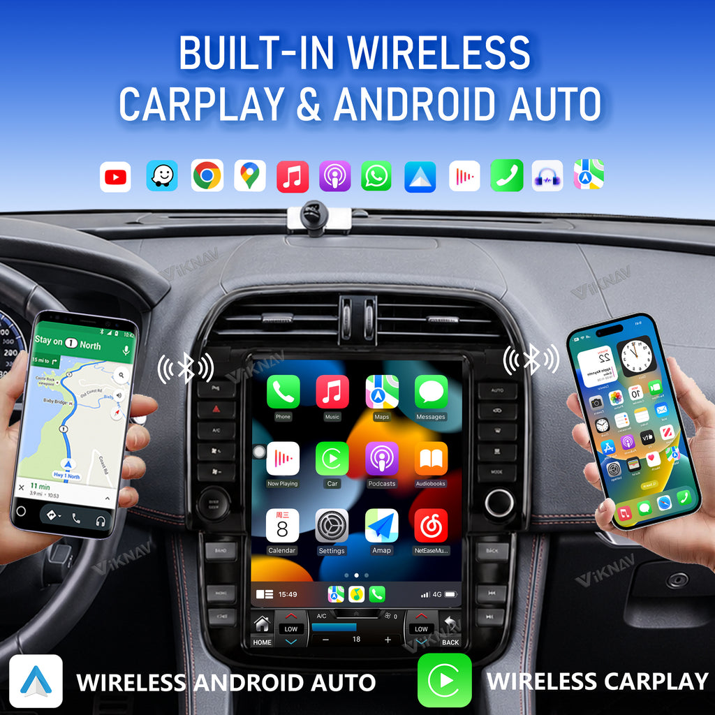 VIKNAV 12.1 Inch Android Car Radio For Jaguar F-PACE 2016-2019 Auto Stereo Screen Upgrade Wireless Carplay GPS Navigation Multimedia Player