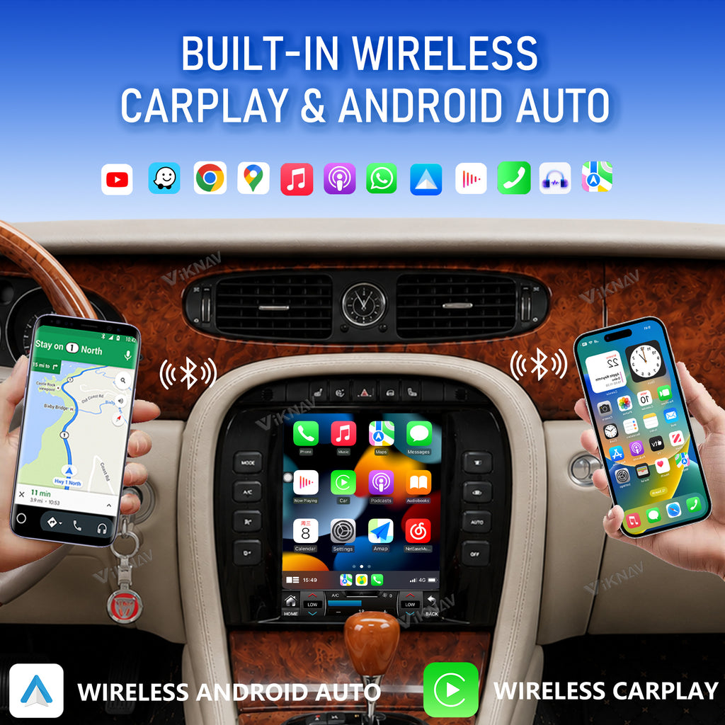 VIKNAV 9.7 Inch Android Car Radio For Jaguar XJ XJL 2004-2008 Auto Stereo Screen Upgrade Wireless Carplay GPS Navigation Multimedia Player