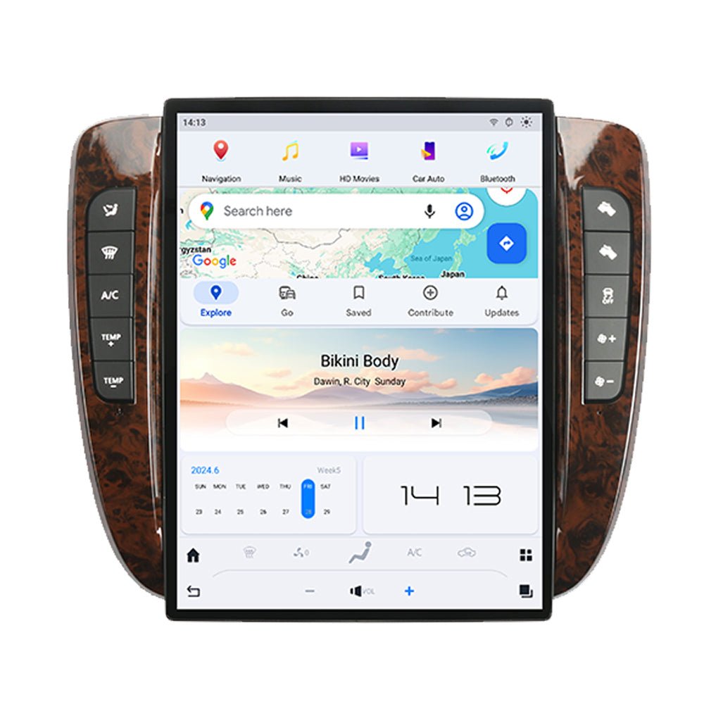 VIKNAV 14 Inch Car Radio For GMC YUKON/Chevy Suburban Tahoe 2007-2013 GPS Navigation Upgrade Android Auto Stereo Screen Wireless Carplay