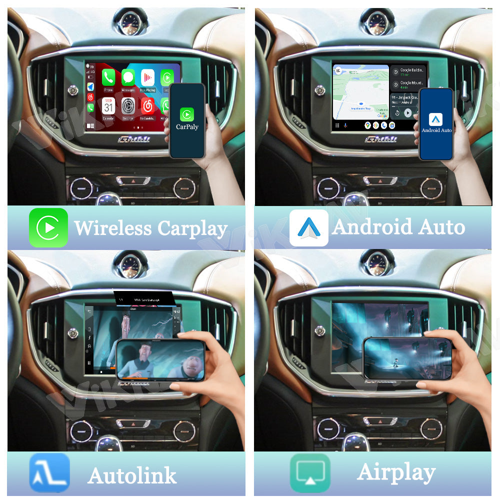 Viknav Linux System Wireless Carplay Android Auto Decoder Box for Maserati Ghibli 2014 Upgrade Interface Autolink Airplay Decoding Box
