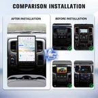 Viknav 14.4 inch Touch Screen Android Car Radio For Dodge RAM 2013- 2018 Wireless Carplay GPS Navigation With 13.1 Inch Car Speedometer