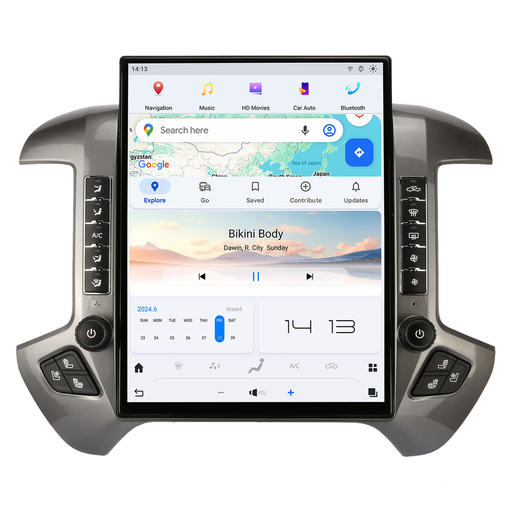 VIKNAV 15.6 Inch Android Car Radio For Chevrolet Silverado GMC SIERRA 1500 2014-2018 Upgrade Auto Stereo Screen Wireless Carplay