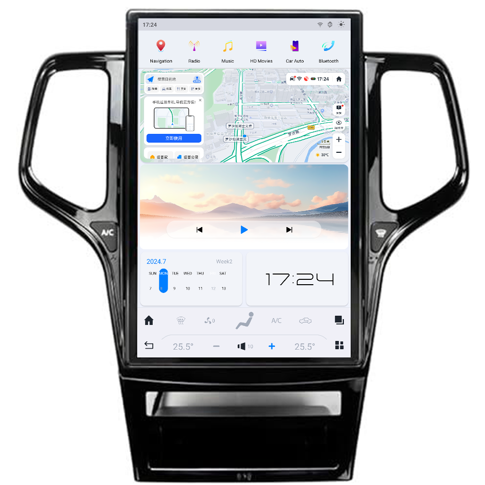 VIKNAV 14.4 Inch Android Car Radio For Jeep Grand Cherokee 2011-2013 Auto Stereo Infotainment System Screen Upgrade (128GB)