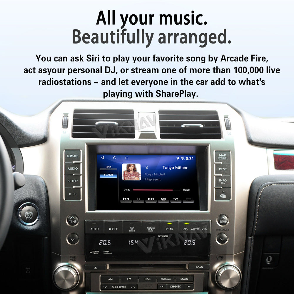 VIKNAV Wireless CarPlay Android Auto Decoder Android 13 Interface Box Qualcomm Snapdragon Upgrade for Lexus GX 2014-2023