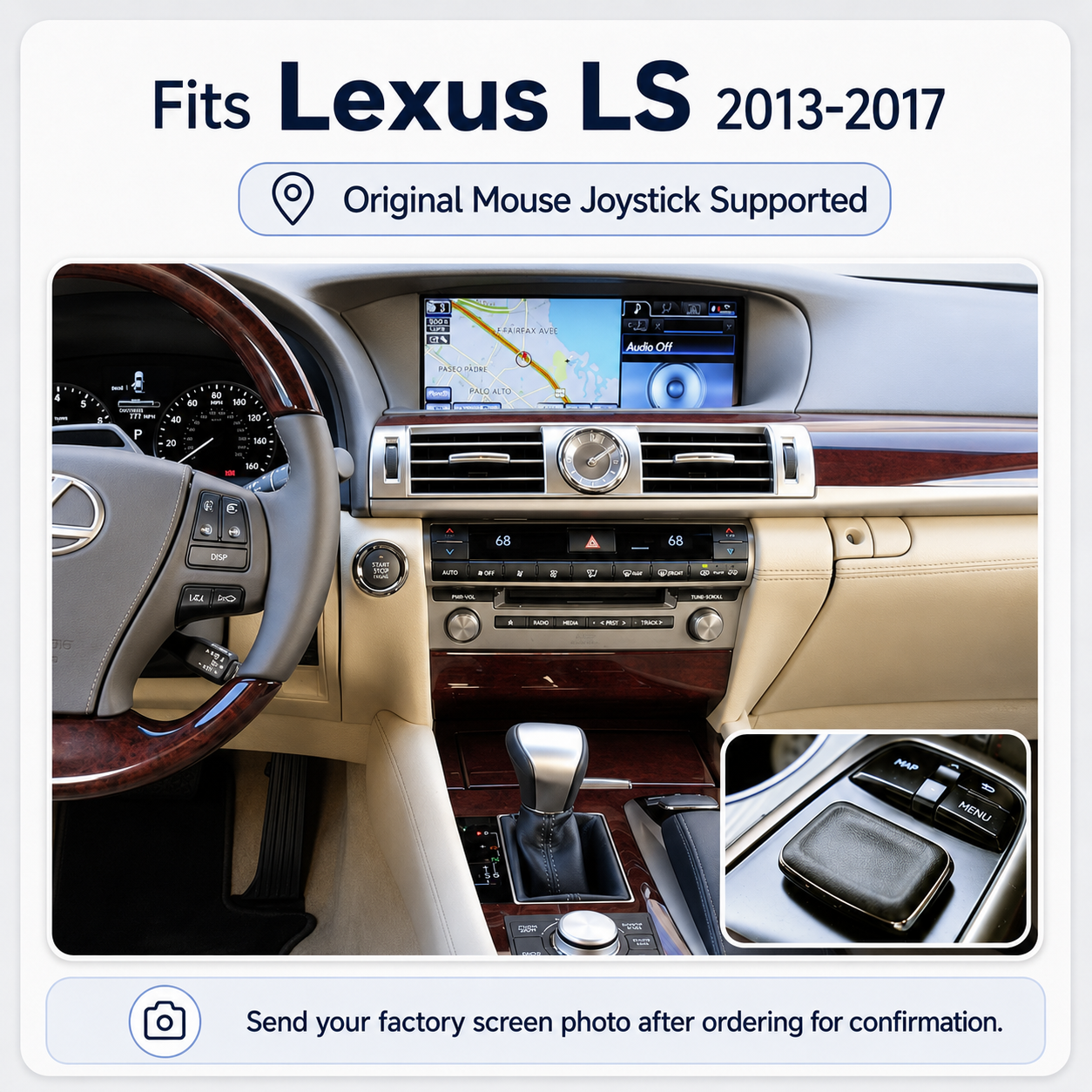 VIKNAV Wireless CarPlay Android Auto Decoder Linux Interface Box Upgrade for Lexus LS 2007-2022